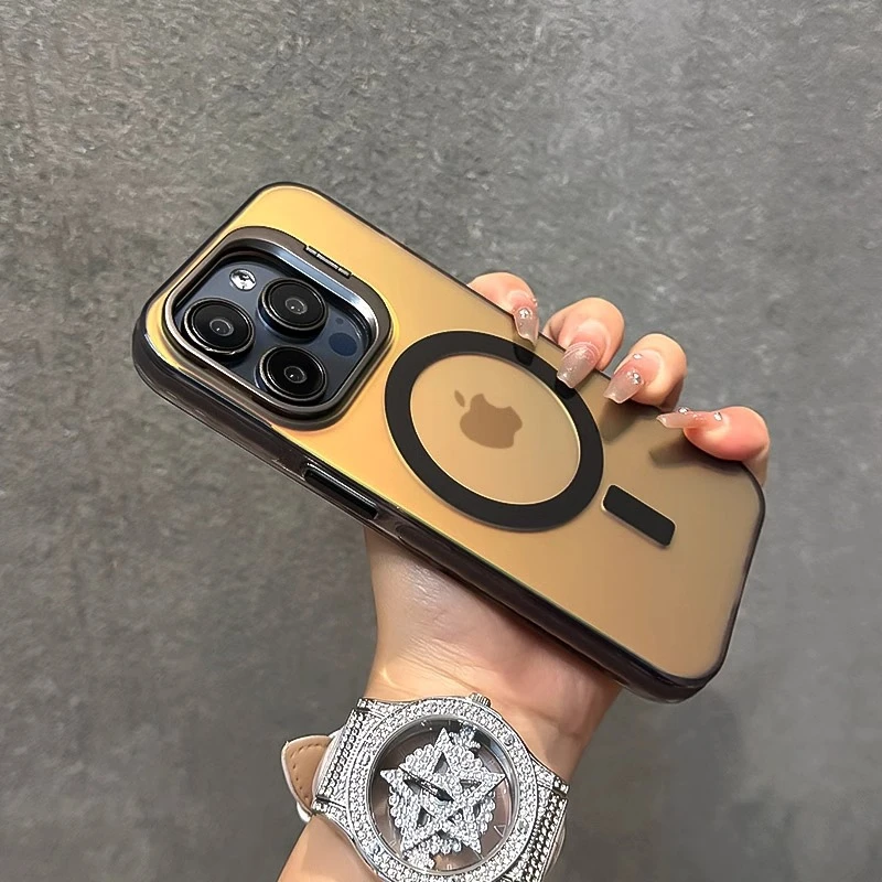 苹果15手机壳磁吸铝合金镜框支架iphone15promax简约14炫彩13防摔