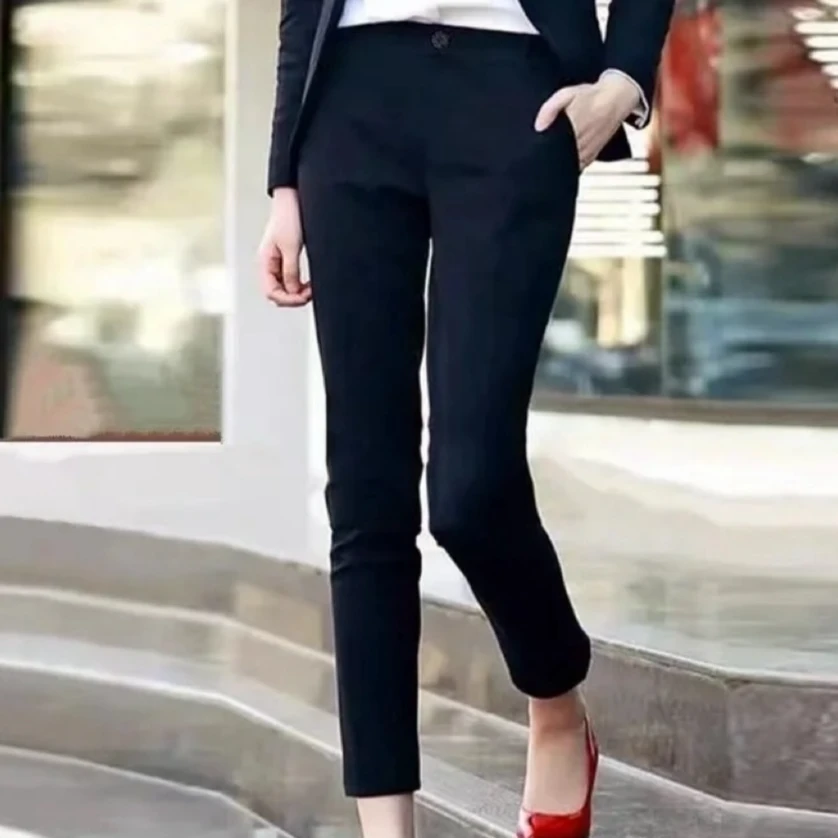 【专柜品质】秋冬季高腰四面弹加绒九分小脚铅笔裤女1100389