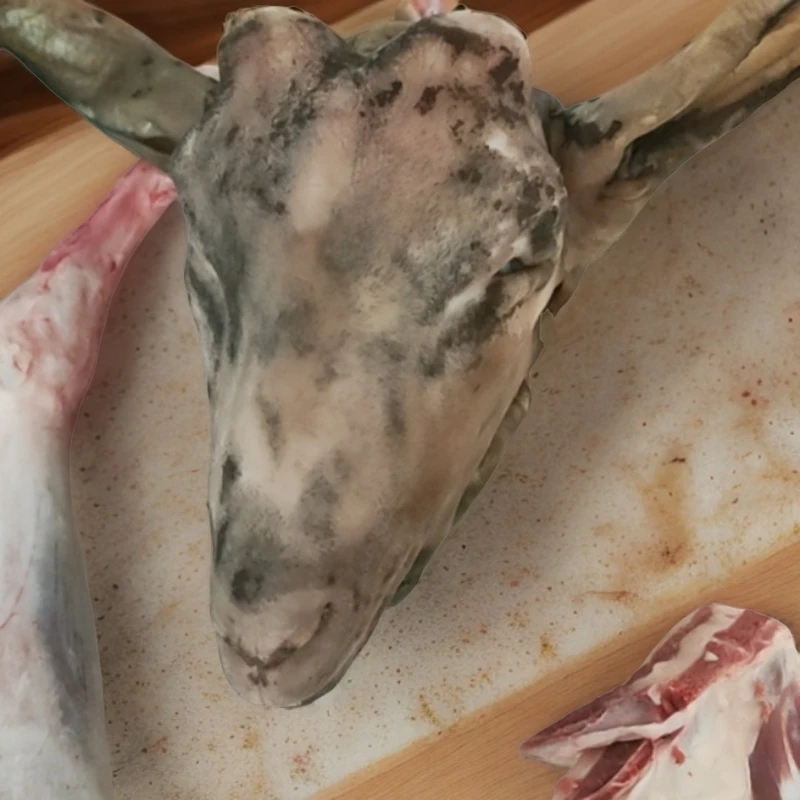 小山羊,剥皮羊头带皮羊头现场称重上链接