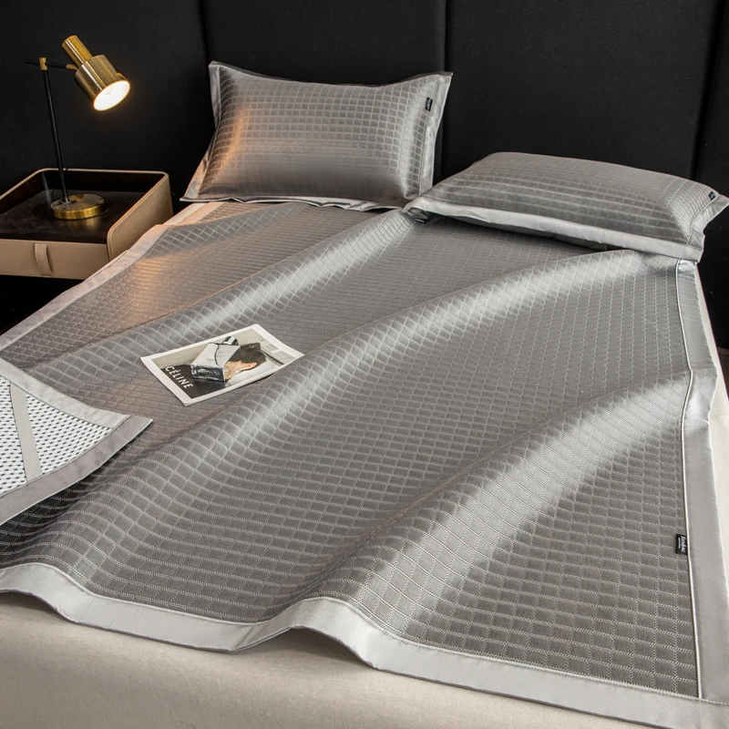 YD 4848 咖啡碳凉席三件套 慕斯-简格