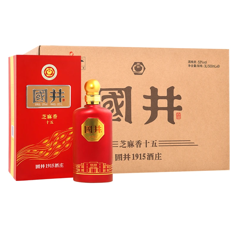 国井芝麻香十五 芝麻香型白酒 礼盒装53度500ml*6瓶