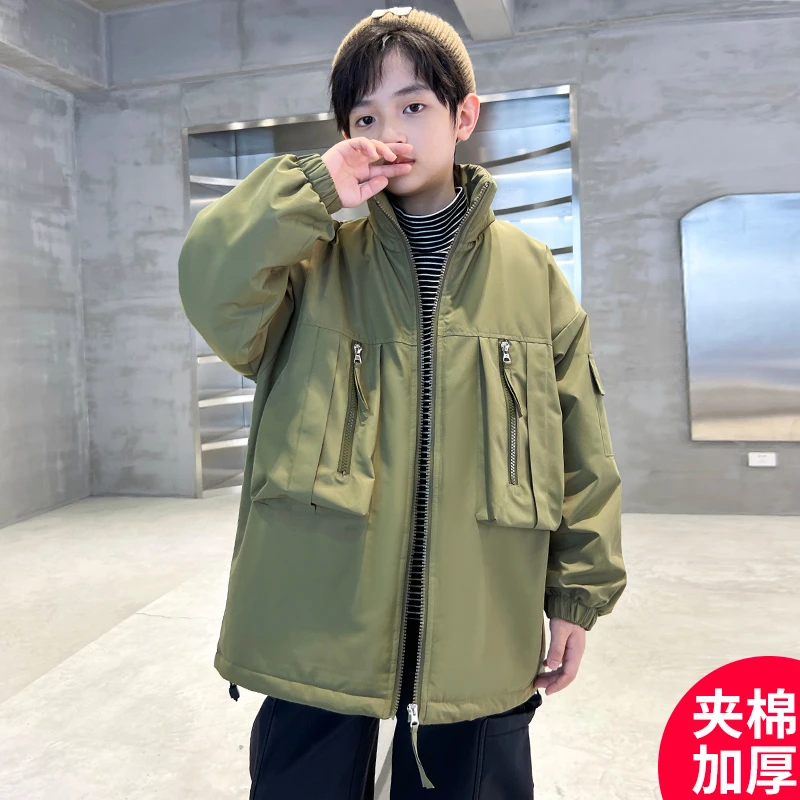 男童厚外套新款中大男孩时髦深秋加厚秋冬外套【QHZ-DR】C3132