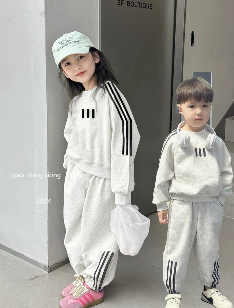 【悠悠万达】男女童套装2025新款春秋季儿童运动韩版卫衣套装两件套