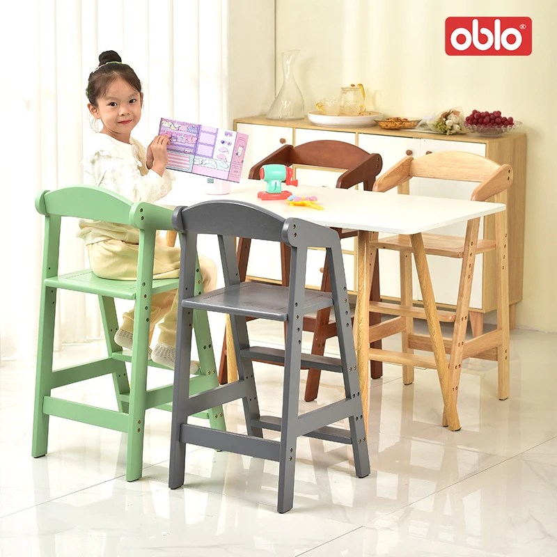 欧硕乐儿童餐椅实木吃饭座椅宝宝踩脚凳椅子靠背婴儿家用成长椅
