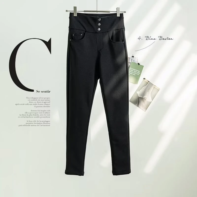 四面弹小脚显瘦羽绒裤三合一石墨烯高腰暖腹护宫休闲裤