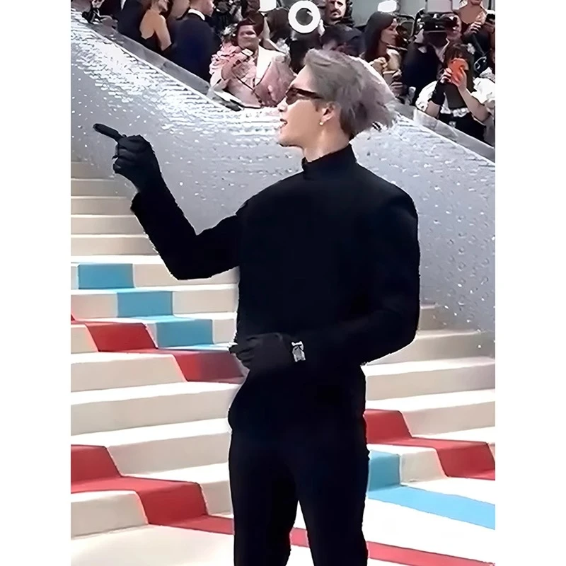 不打烊！王嘉尔同款高领德绒打底衫男秋冬大衣内搭长袖t恤加厚卫衣