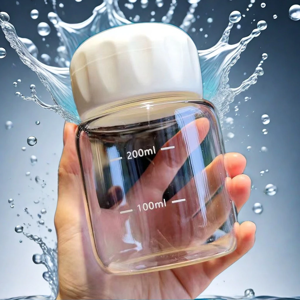 胖胖杯迷你泡奶杯耐高温玻璃杯学生豆浆杯便携外带牛奶杯子刻度杯