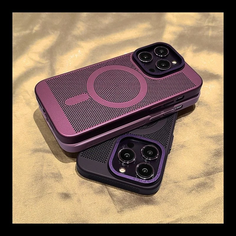 磁吸透气苹果手机壳iPhone14promax散热13防摔超薄12保护套11磨砂