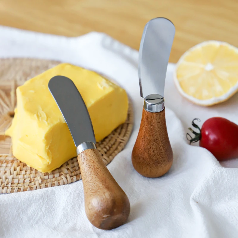圆本黄油刀面包吐司迷你可立小抹刀花生酱抹刀不锈钢水果刀叉套装