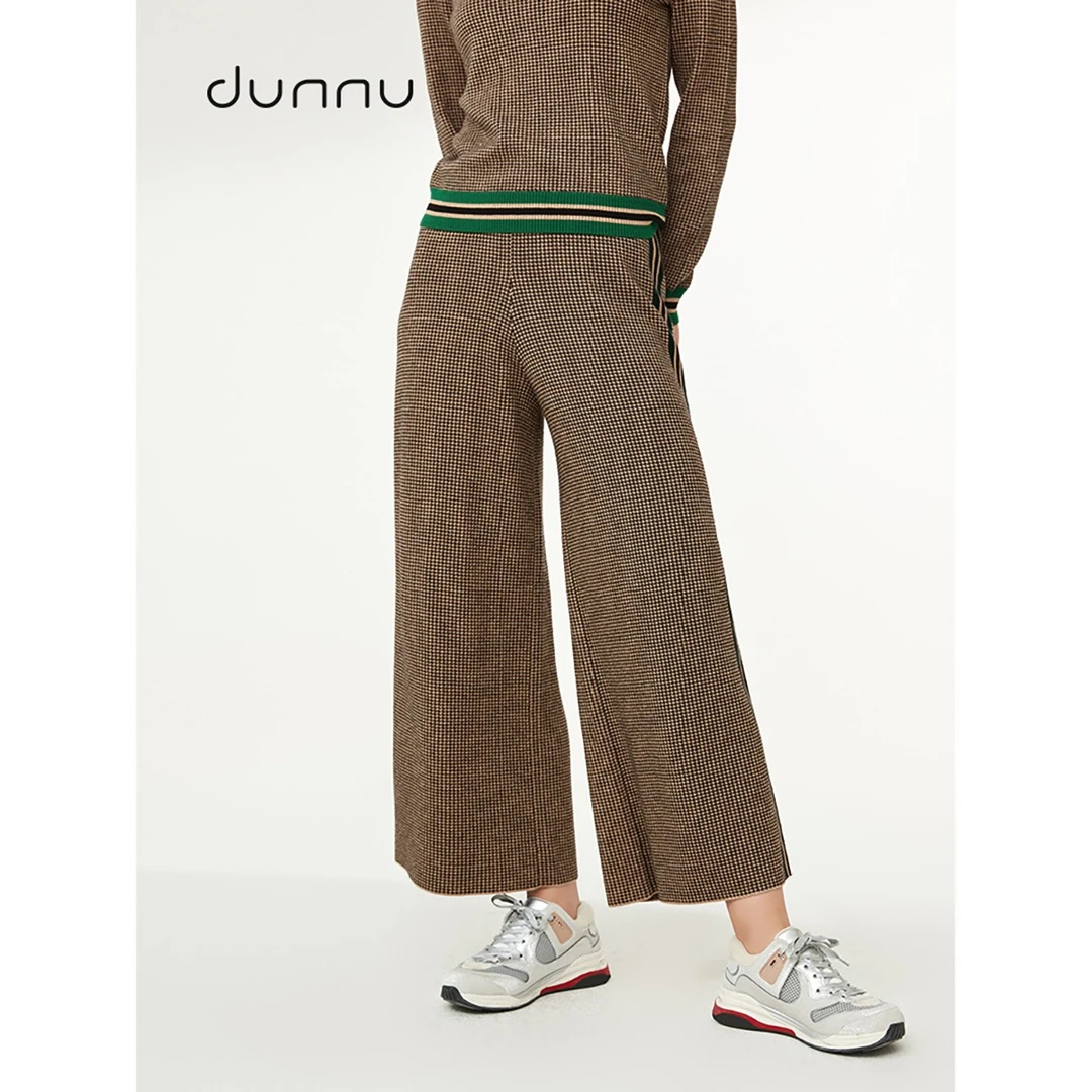 dunnu敦奴阔腿裤休闲裤高腰宽松裤子DP512132