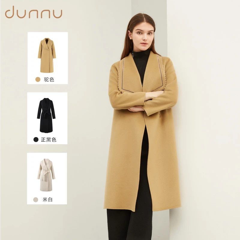 dunnu敦奴百搭纯羊毛大衣简约版型毛呢外套FQ5D2113