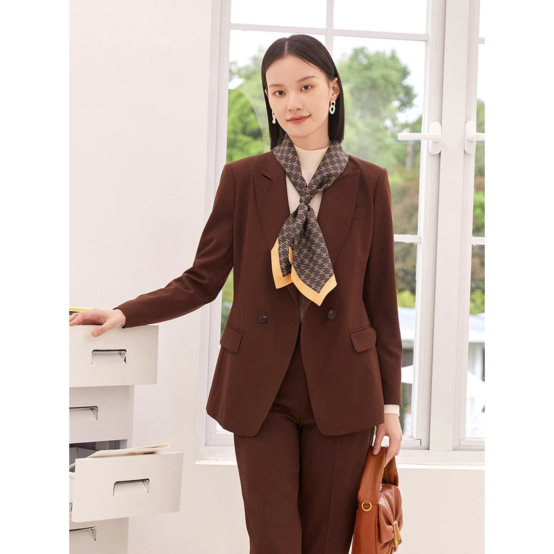 dunnu敦奴长袖女士西装外套正装职业西服DR362110