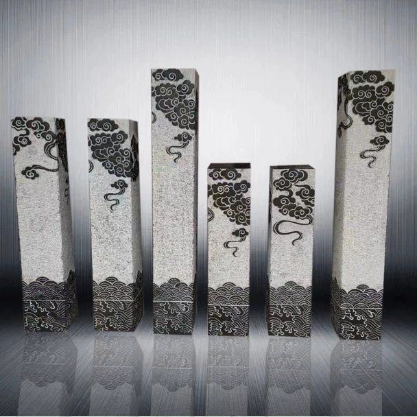 青石石雕祥云柱拴马桩花架仿古中式庭院造景石柱雕刻工艺摆件定制