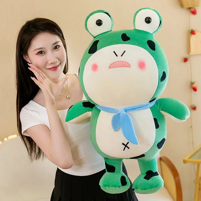可爱网红孤寡青蛙呆萌小青蛙毛绒玩具卖崽蛙抱枕陪睡儿童礼物男生