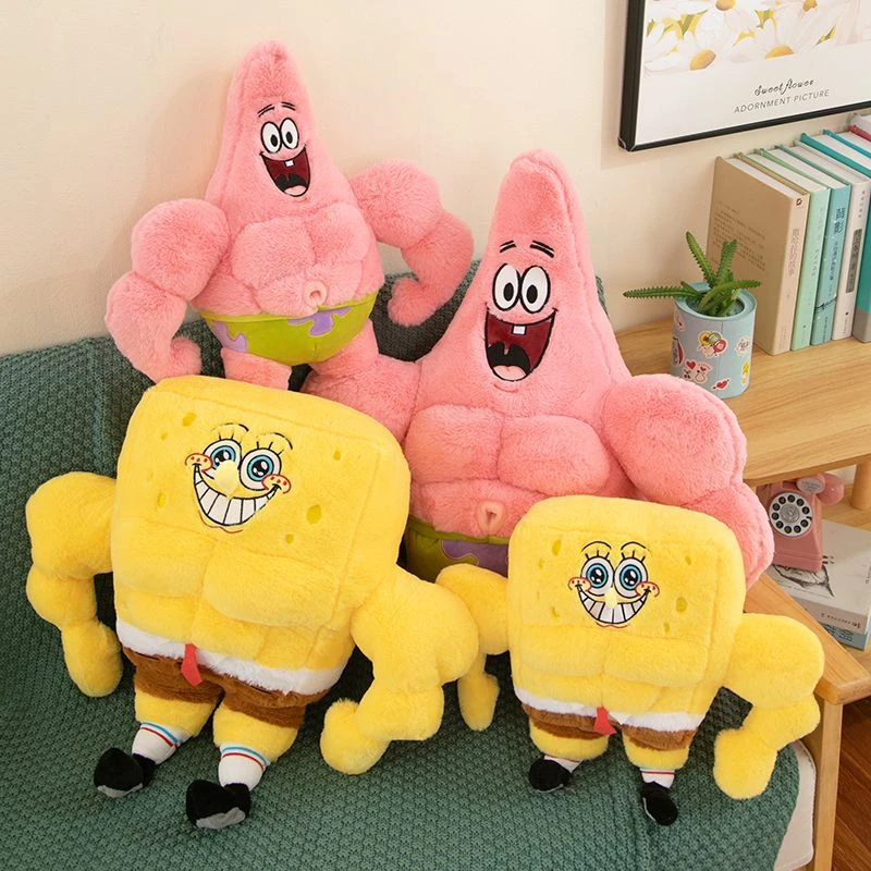 肌肉海绵宝宝派大星玩偶毛绒玩具公仔抱枕女生睡觉布娃娃送孩礼物