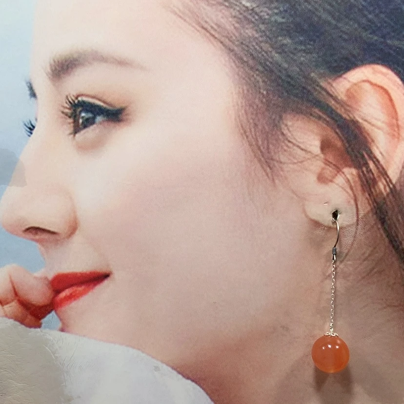 【闪购商品】南红玛瑙耳饰银S925镶嵌