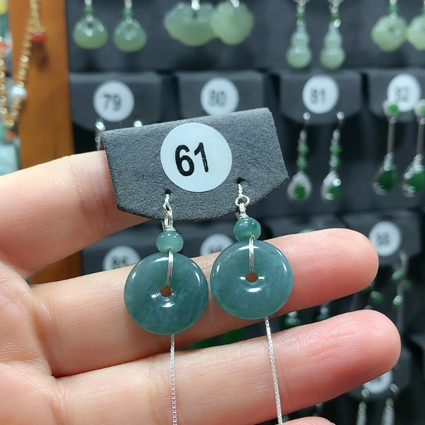 【闪购商品】翡翠耳饰银S925镶嵌