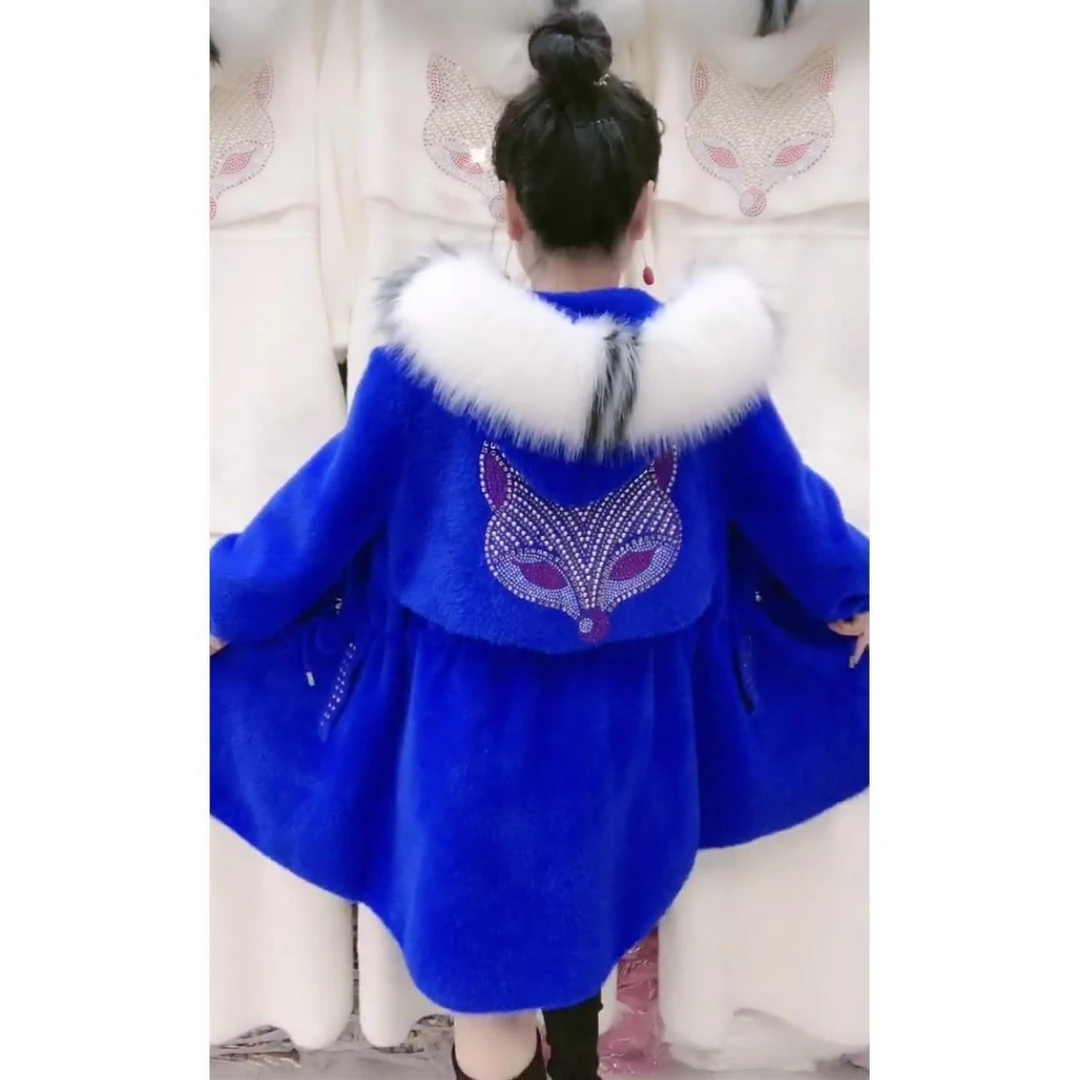 中长款防水貂重工烫钻外套