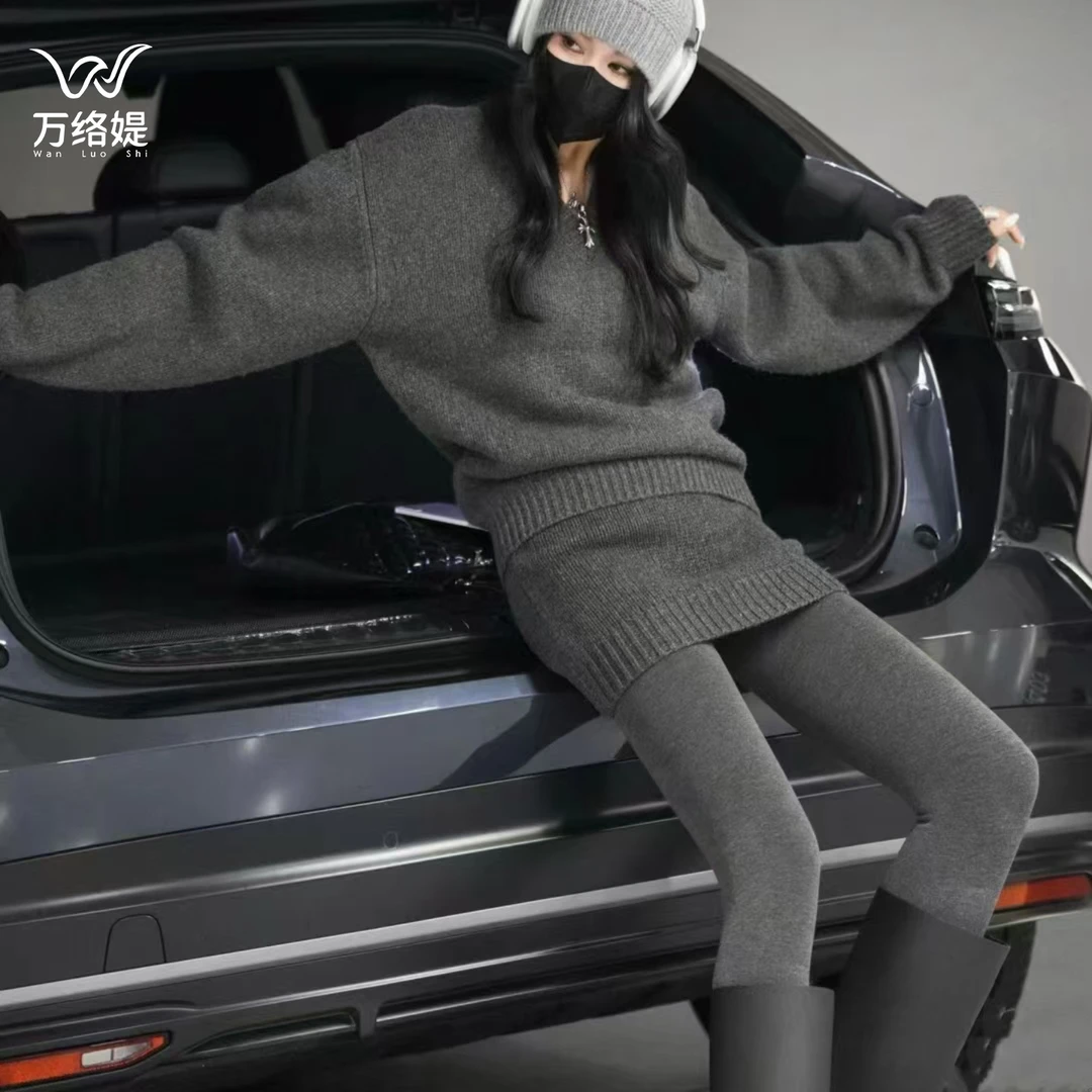 万络媞8009高腰时尚压力袜收腹提臀简约百搭连袜秋冬打底裤女