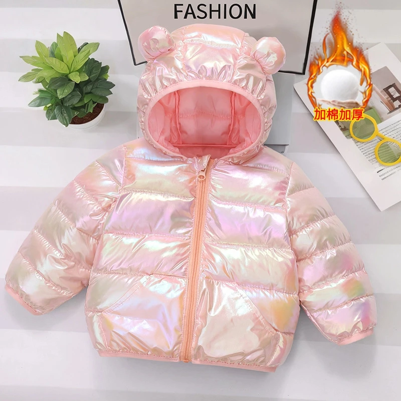 秋冬季女宝宝儿童棉服男童女宝婴儿加厚免洗连帽棉衣外套保暖炫彩