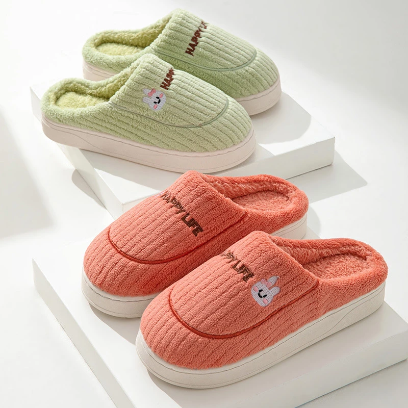 【福利品】棉拖鞋女厚底秋冬季家用居家居情侣室内保暖防滑男棉拖鞋