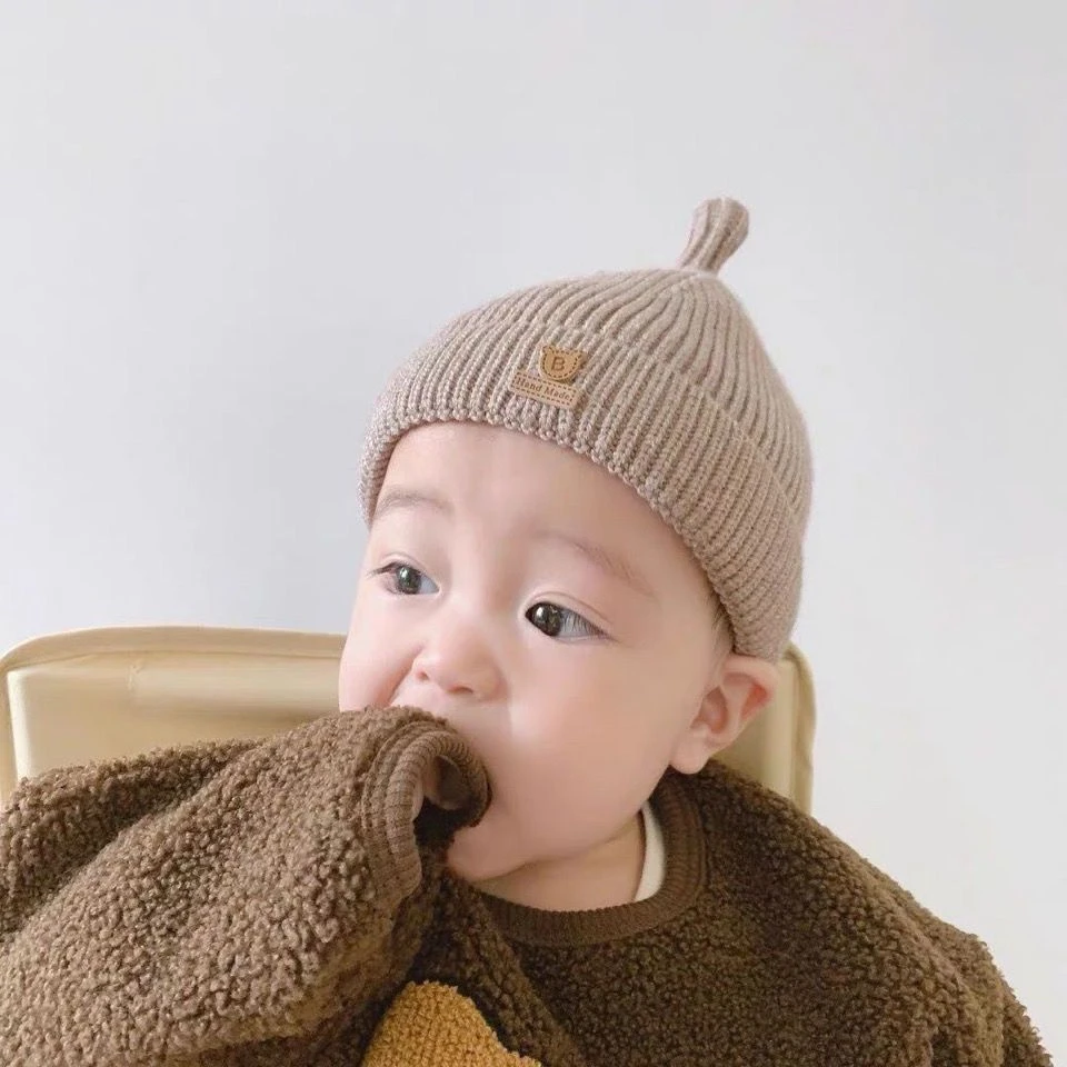 婴儿帽子秋冬宝宝毛线帽子保暖帽男童女童套头帽婴幼儿护耳帽