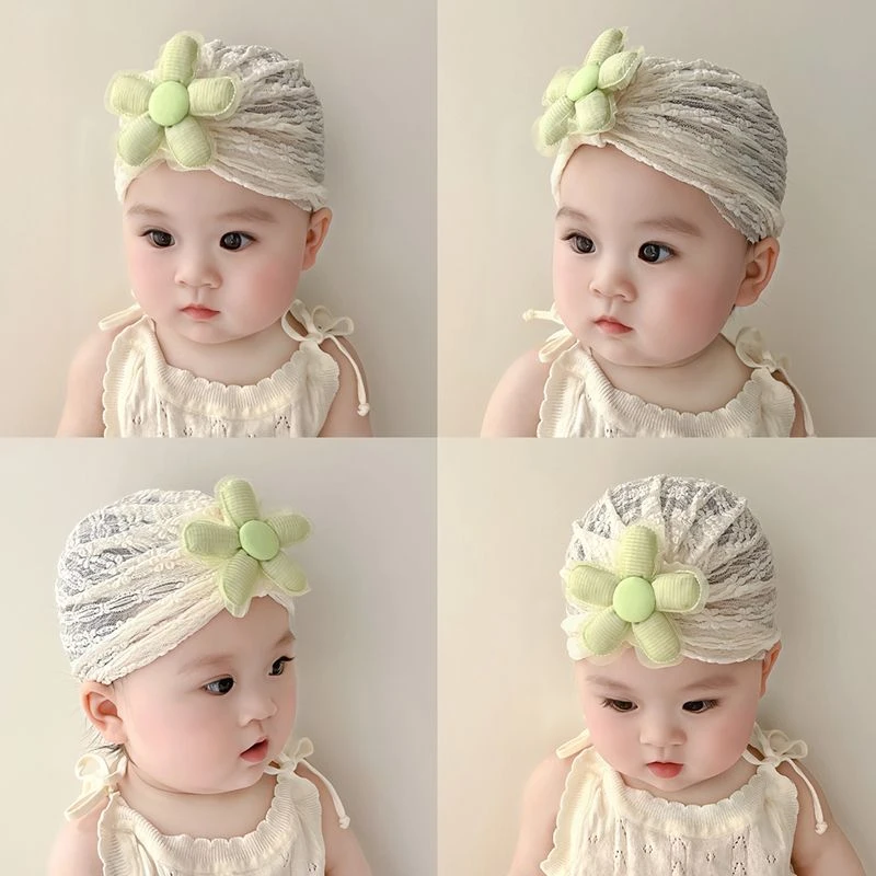婴儿帽子春夏季新生婴幼儿可爱公主胎帽宝宝无骨护囟门洋气印度帽