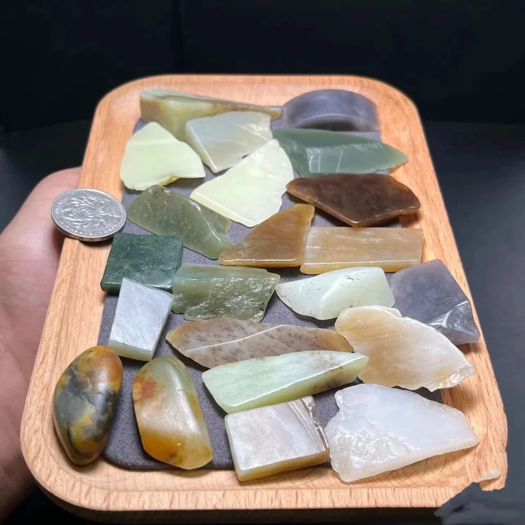 精美天然玉石 鱼缸石 新手练手料 和田玉边角料多样性随机发货