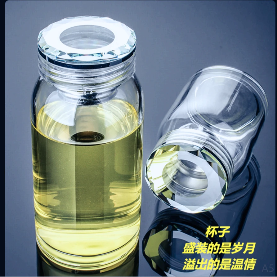 加厚单层水杯高硼硅玻璃水杯大肚杯便携玻璃杯男款茶水杯女士茶杯