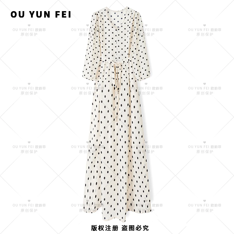 高级感连衣裙女早秋新款气质显瘦穿搭时尚轻奢洋气印花长裙F1630