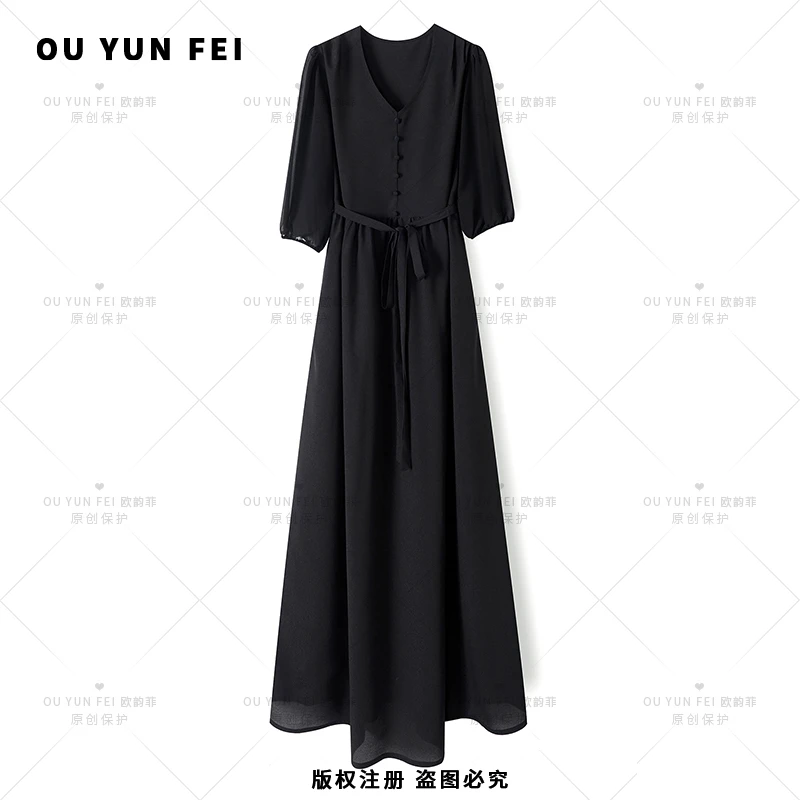 【小黑裙】女装连衣裙气质轻奢时尚设计师休闲女士夏季X9263