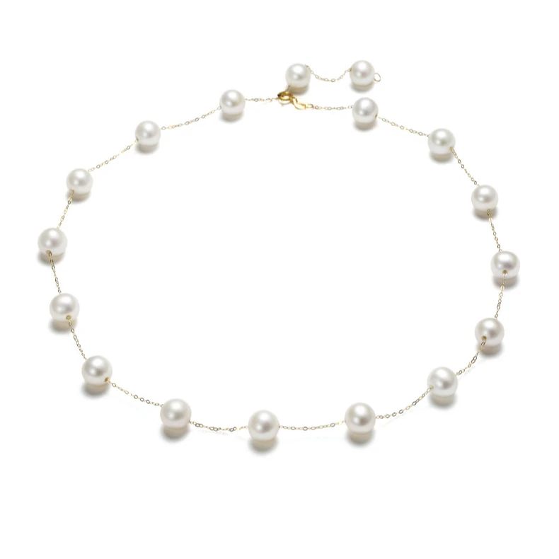 铜合金树脂项链 气质白色仿珍珠轻奢时尚百搭简约优雅素款