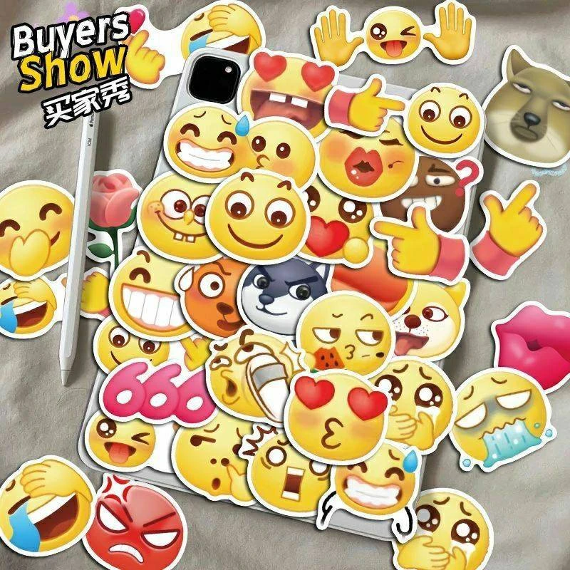 抖音emoji表情包贴纸可爱卡通搞笑搞怪手机壳笔记本防水贴纸