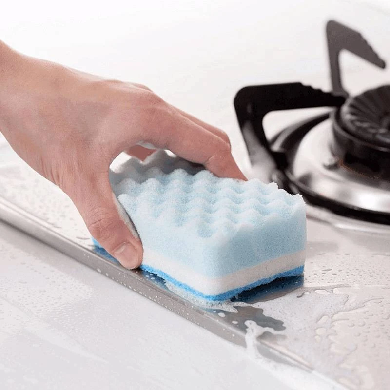 2个装 家用双面海绵擦百洁布多个装加厚厨房洗碗洗锅清洁布海绵块