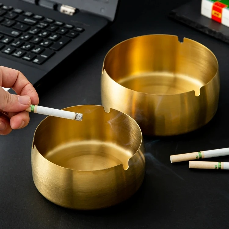 新款烟灰缸不锈钢创意大号个性家用餐厅网吧办公室防摔防风烟灰缸