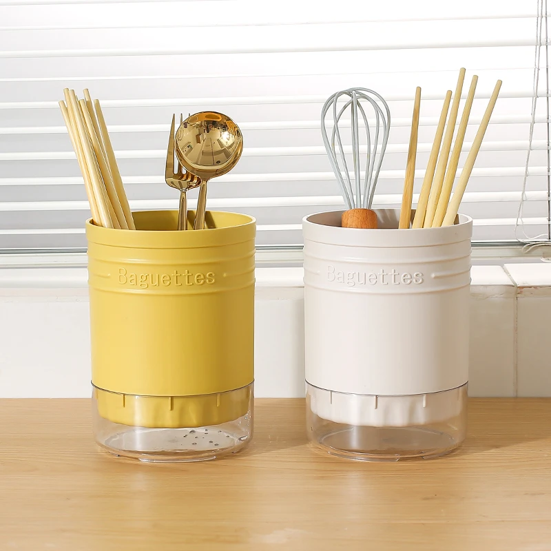 川岛屋沥水筷子筒筷笼家用厨房壁挂筷子篓筷筒餐具勺子筷子收纳盒