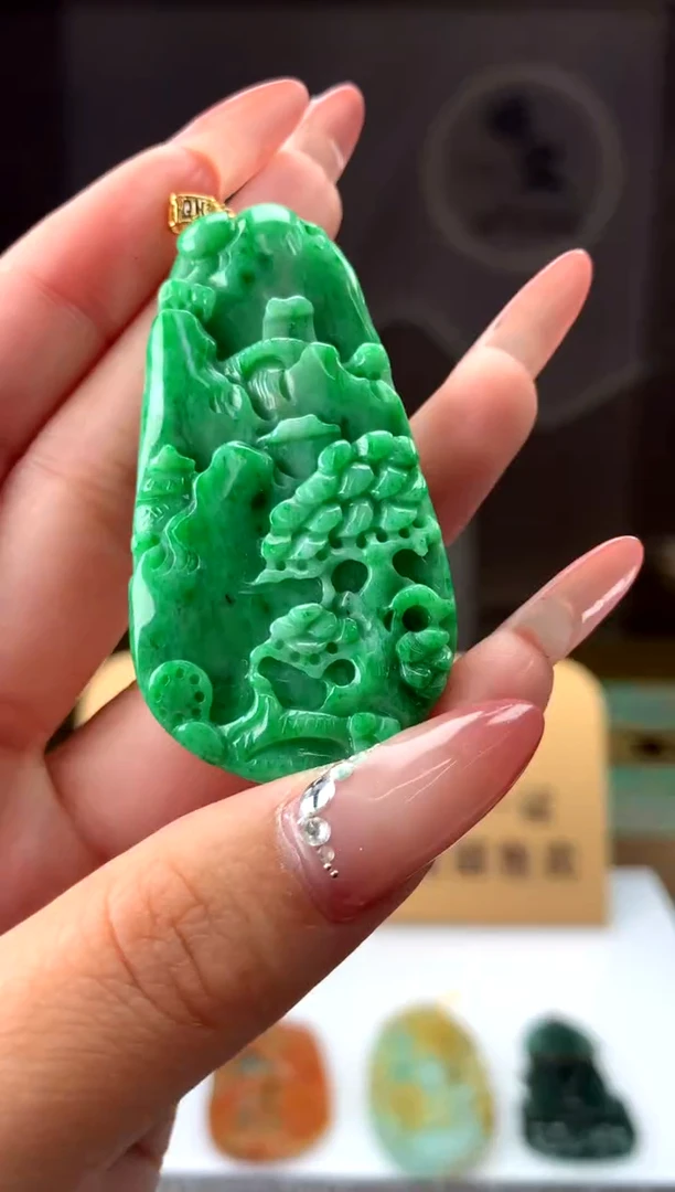 【闪购商品】定制翡翠18K金镶嵌天然A货翡翠(拍一发一)