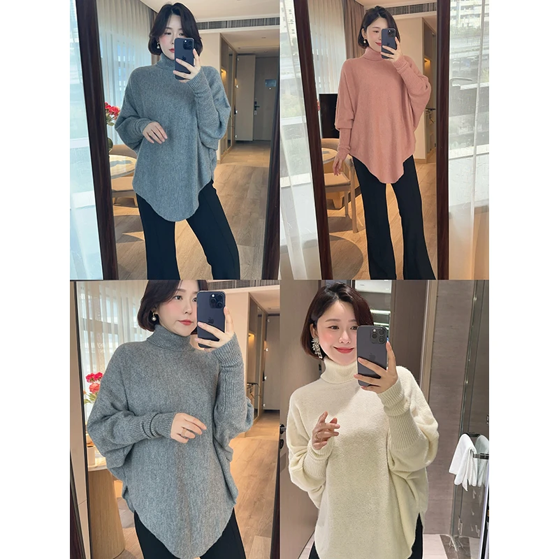 【DIS 清仓】【多彩冬日】秋冬气质高领长袖斗篷针织衫Z524X19119