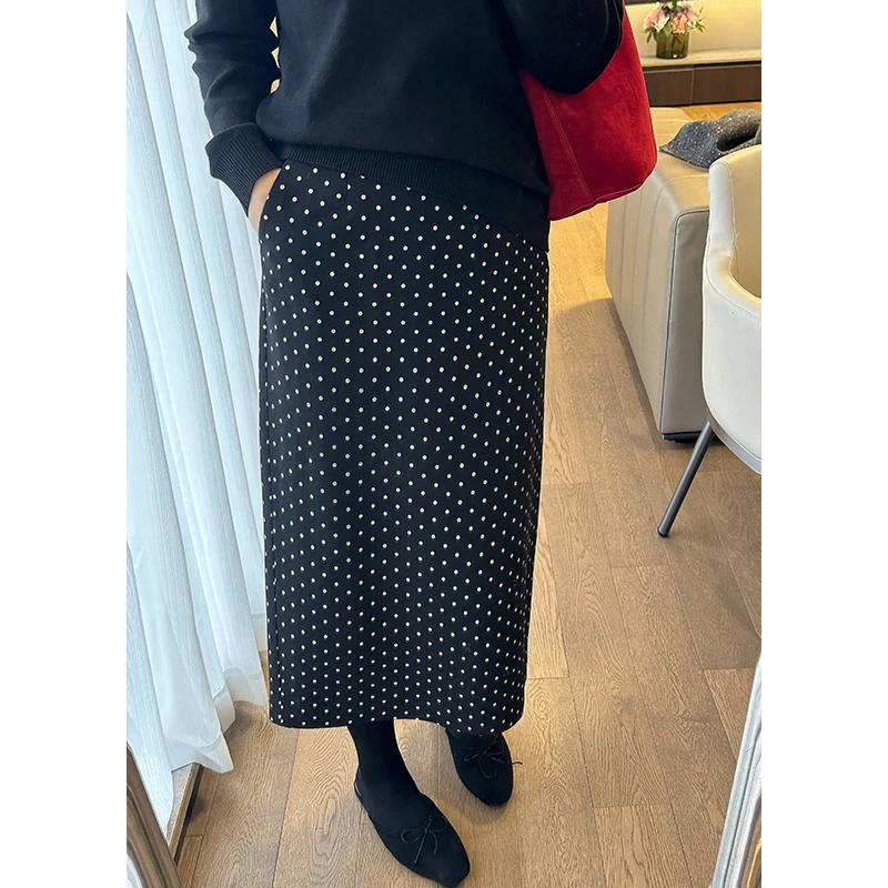 【年终清仓】【秋日波点】气质高腰显瘦直筒波点半身裙Z524G13797