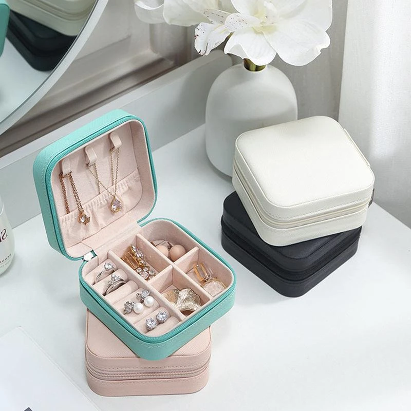 轻奢首饰盒便携小巧戒指耳钉耳环盒子防氧化饰品旅行首饰收纳盒