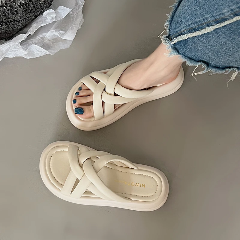 拖鞋女夏外穿2024新款厚底软底防滑孕妇沙滩凉鞋时尚外出仙女凉拖