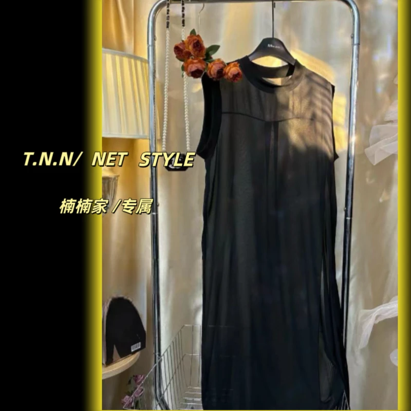 【黑纱魅影】欧货依诺新款赫本气质修身长裙显瘦显高夏