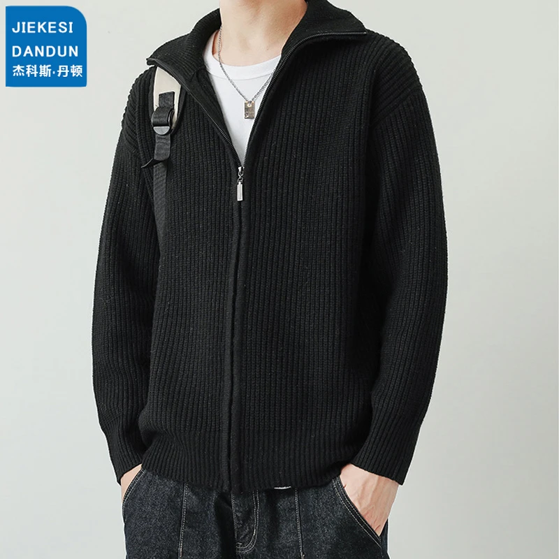 毛衣男士线衣翻领针织衫谁家新燕啄春泥