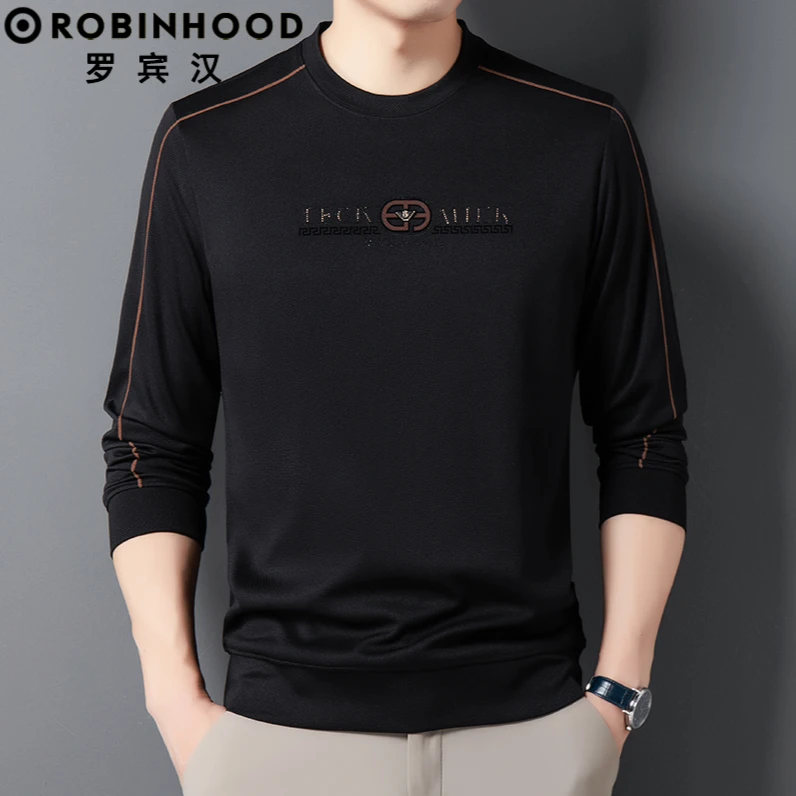 ROBINHOOD/罗宾汉春秋长袖男士卫衣宽松大码潮流百搭男装打底衫