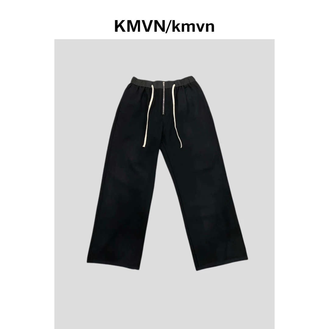 kmvn/kmvn【凛冬】百搭阔腿裤宽松时尚黑色运动休闲裤抽绳潮流卫裤