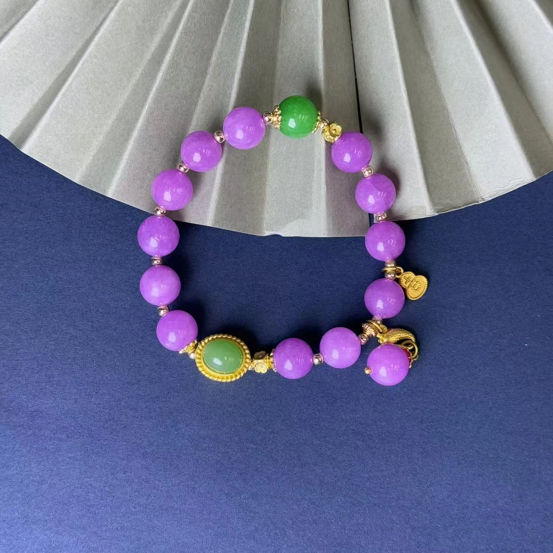 高定珠宝紫罗兰冰魄珠珠手链-s1053合金