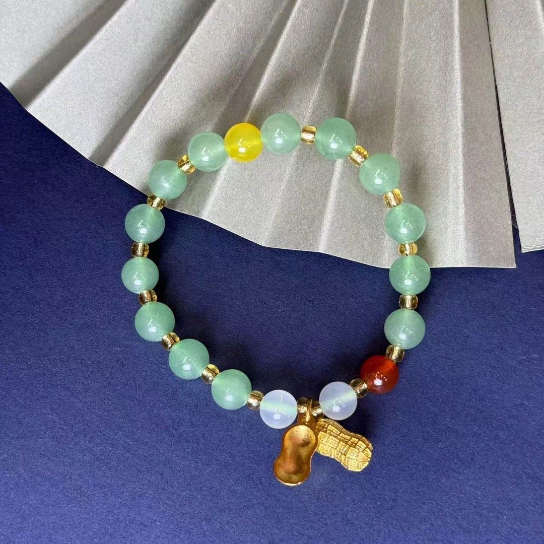 高定珠宝气质国风东陵玉珠珠手链-s1032合金