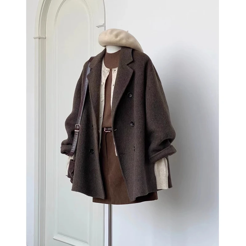 西装呢子大衣女短款2024秋冬季新款毛呢外套冬天小个子韩系高级感