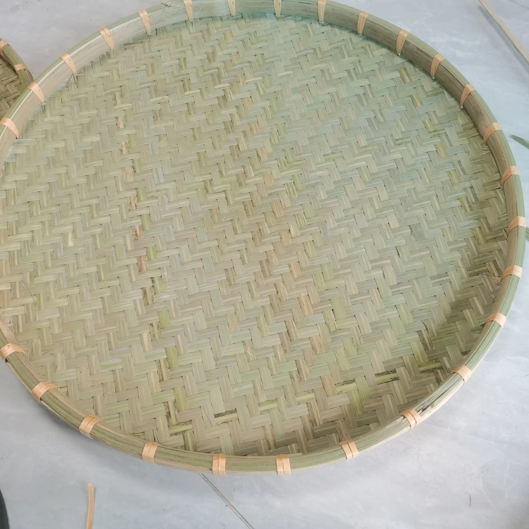 竹匠人家家用竹编藤编圆形竹篮子菜篮编篮纯手工水果篮农家批发