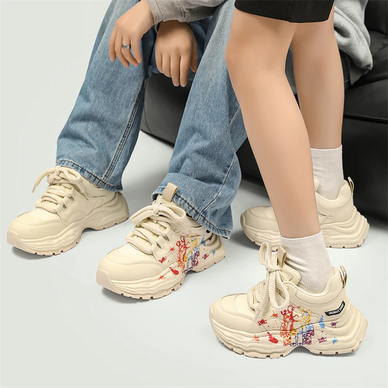 Violentbear/暴力熊秋季情侣百搭潮流涂鸦潮鞋久站男鞋潮款老爹鞋